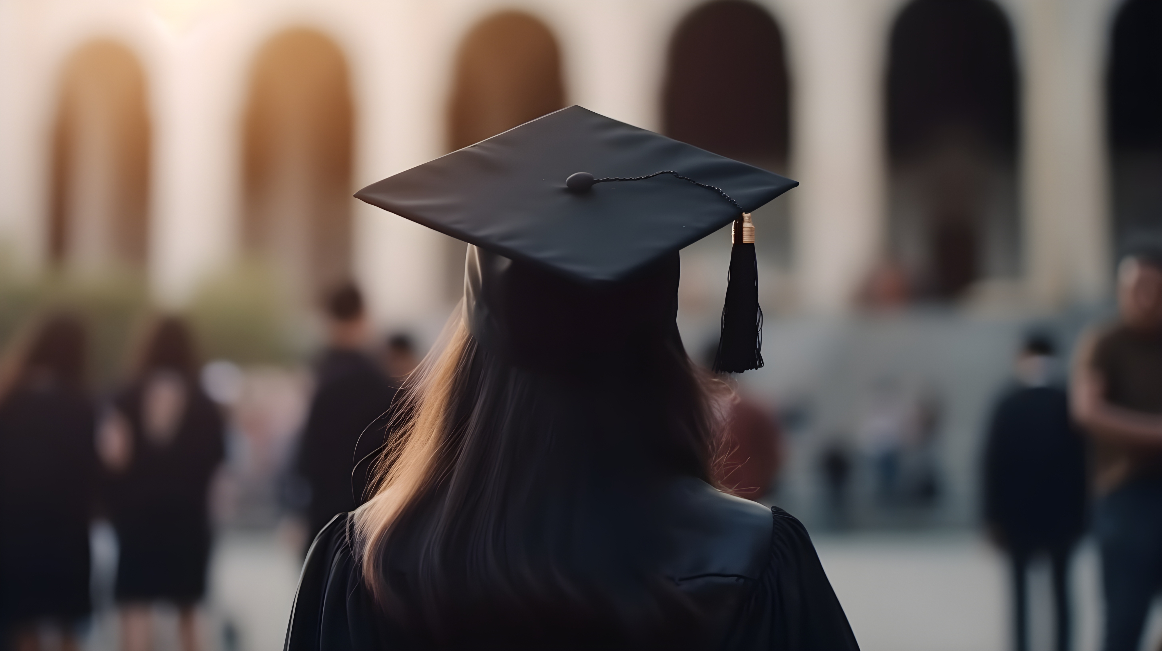 Close up of a woman wearing graduation cap. Generative AI 자료사진. 123rf Close up of a woman wearing graduation cap. Generative AI 자료사진. 123rf