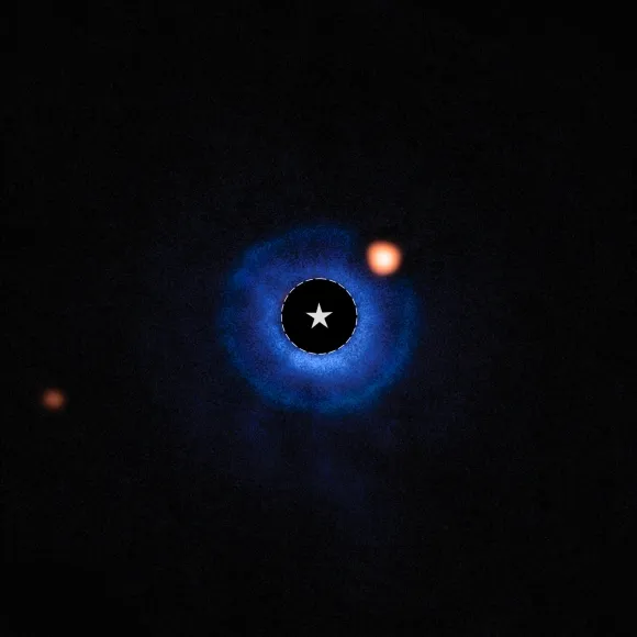 외계행성 TWA 7b의 고대비 코로나그래프 이미지. 출처=NASA ESA CSA