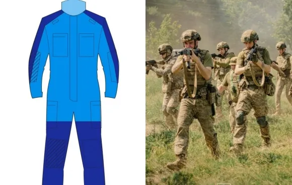 새롭게 개발된 드론 방어용 전투복과 작전 중인 우크라이나 군인. 새롭게 개발된 드론 방어용 전투복과 작전 중인 우크라이나 군인.