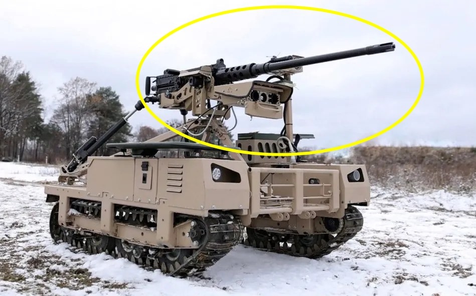 M2 브라우닝 기관총을 장착한 우크라이나의 TW 12.7 UGV. DevDroid 제공 M2 브라우닝 기관총을 장착한 우크라이나의 TW 12.7 UGV. DevDroid 제공