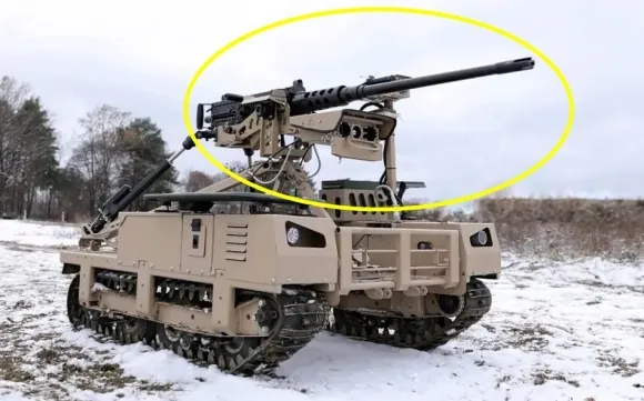 M2 브라우닝 기관총을 장착한 우크라이나의 TW 12.7 UGV. DevDroid 제공