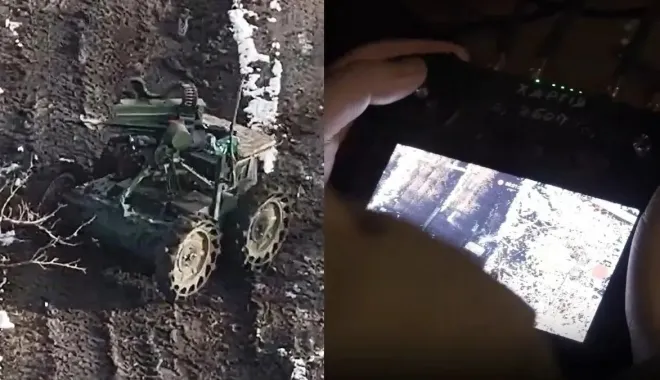 우크라이나군이 지상 로봇을 조종해 적진에 투입하는 모습. 자료사진 우크라이나군이 지상 로봇을 조종해 적진에 투입하는 모습. 자료사진