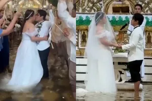 물 위에서 맺은 사랑…홍수가 나도 결혼식은 계속된다