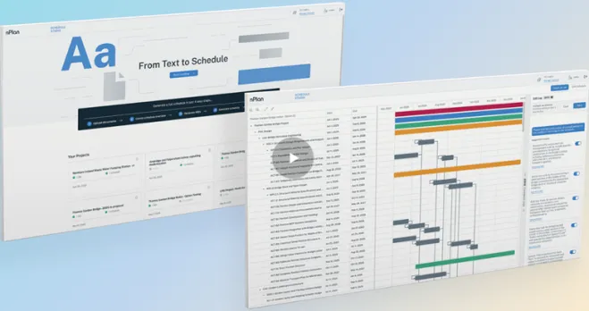 영국의 nPlan에서 제공하는 AI 공정표 작성 기능. nPlan