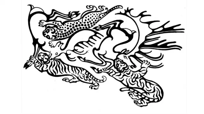 여성 팔에 새겨진 문신을 구현한 이미지.  D. Riday / Antiquity Publications Ltd