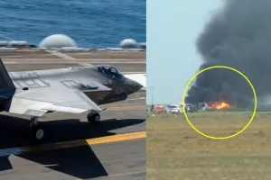 thumbnail - 美 해군 스텔스전투기 F-35 사고…비행 중 추락 ‘활활’