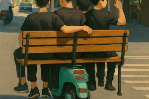 ‘청소년의 짜릿한 상상력?, 목숨 건 무모한 곡예?’ 스쿠터에 벤치 싣고 도심 누빈 중학생