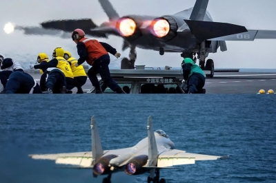 thumbnail - “미국 게 섰거라!”…中 항공모함 푸젠함, 사출기로 항공기 이착륙 성공 (영상)