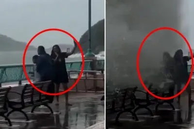thumbnail - (영상) 20여명 사망했는데…슈퍼 태풍 앞에서 ‘인증샷’ 찍은 여성 최후