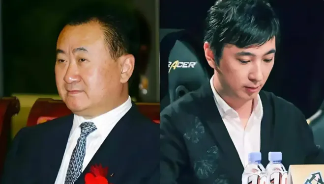 왕젠린(왼쪽) 다롄 완다그룹 회장과 그의 아들 왕쓰총. 바이두