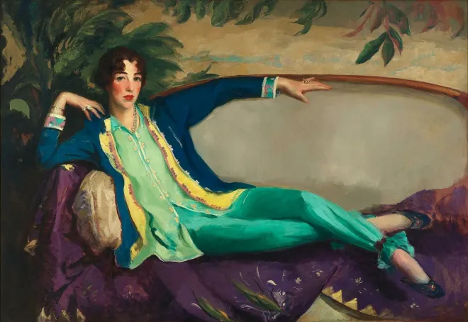 로버트 헨리, <거트루드 밴더빌트 휘트니>, 1916, 캔버스에 유채, 49.2x72cm, 휘트니미술관