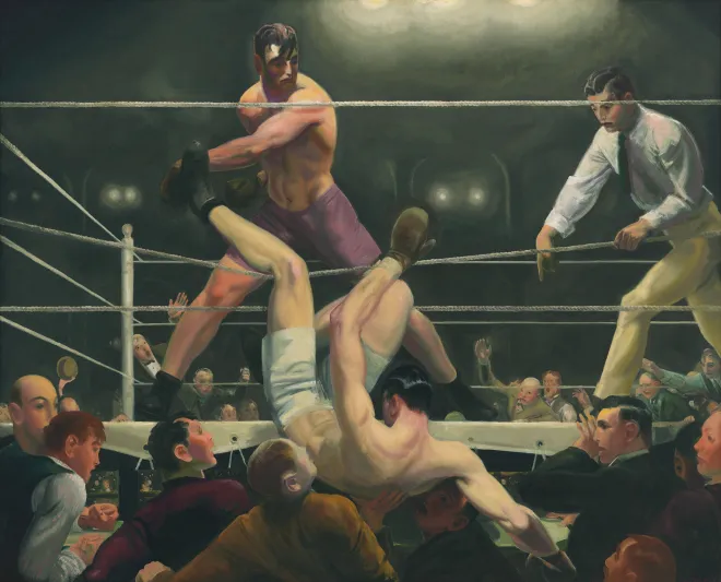조지 벨로우즈, <뎀시와 피르포>, 1924, 캔버스에 유채, 130 x 161 cm, 휘트니 미술관 소장