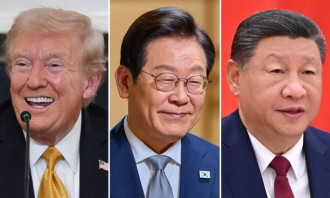 도널드 트럼프(왼쪽부터) 미국 대통령, 이재명 대통령, 시진핑 중국 국가주석. 연합뉴스·뉴스1