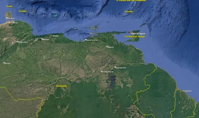 트리니다드토바고의 수도 포트오브스페인은 베네수엘라 해안에서 불과 약 40㎞도 떨어져 있지 않다. 구글어스