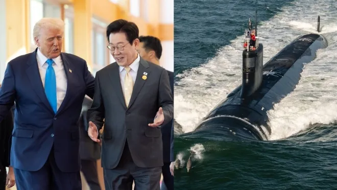 이재명 대통령이 29일 경북 경주박물관에서 도널드 트럼프 미국 대통령과 대화하고 있다. 연합뉴스