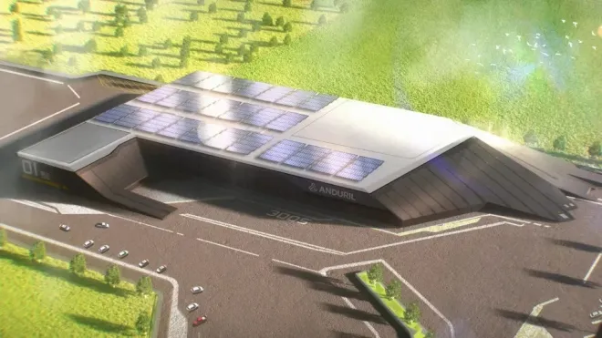 안두릴이 공개한 ‘아스널-1’ 대규모 생산시설 조감도. 회사는 이 시설을 통해 YFQ-44A 등 협동전투무인기의 대량생산을 목표로 한다. 안두릴 제공