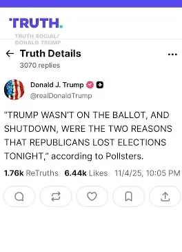 현지시간으로 4일 트럼프 대통령이 트루스소셜에 올린 글 캡처