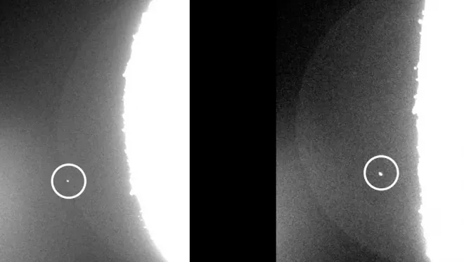 후지이 다이치가 촬영한 달에 천체가 떨어지는 모습. 영상 캡처
