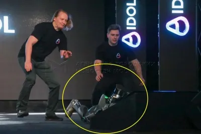 thumbnail - 술에 취했나?…러시아 첫 휴머노이드 로봇 보행 중 넘어져 망신 (영상)