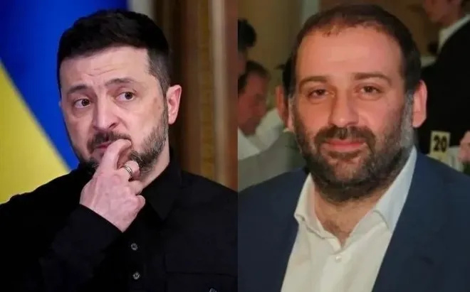 볼로디미르 젤렌스키 대통령(왼쪽)과 티무르 민디치. AFP 연합뉴스 자료사진