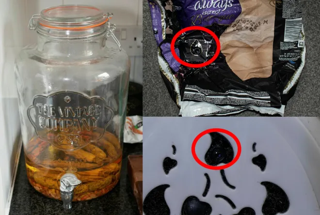 차오 쉬(33)가 피해자들에게 먹인 음료(왼쪽)와 생리용품 포장지, 방향제에 설치한 몰래카메라. 사진=런던 경찰청 제공