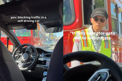 thumbnail - (영상) 교차로 한복판 멈춰 선 자율주행 택시…이럴 땐 어쩌지?