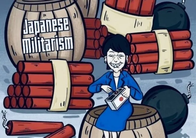 20일 중국 인민해방군은 엑스(X) 공식계정 ‘중국군호’에 다카이치 총리가 폭발물 위에서 성냥불을 켜는 그림과 함께 “불장난하는 외부 세력은 자멸의 결과를 맞이할 것”이라는 글을 올렸다. 중국군호 엑스 게시물 캡처