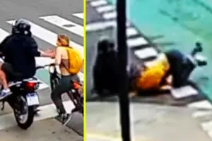 (영상) 러시아 여성을 건드린 날치기범의 최후