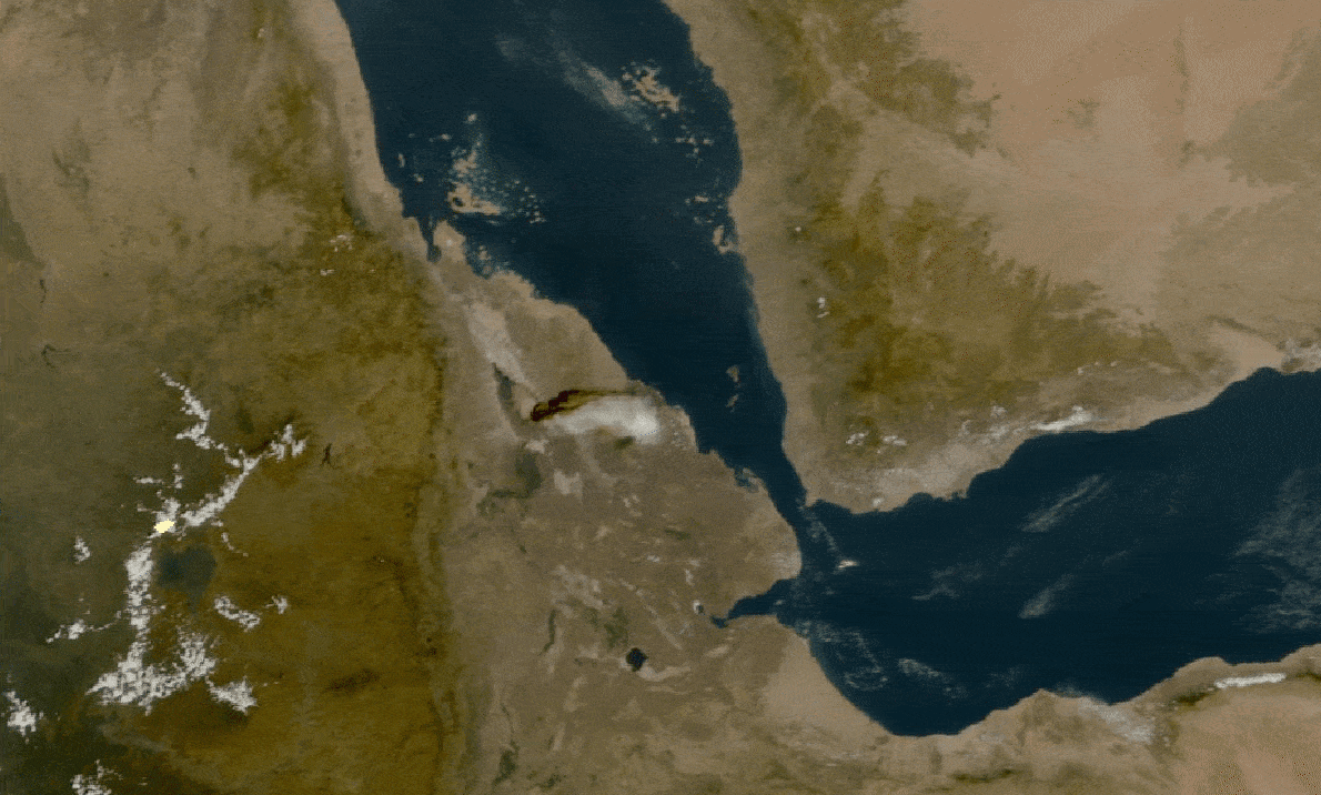 하일리 구비 화산의 분화 모습.  EUMETSAT 제공