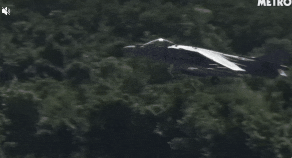 지난달 30일 미국령 푸에르토리코에 착륙한 미군 전투기의 모습