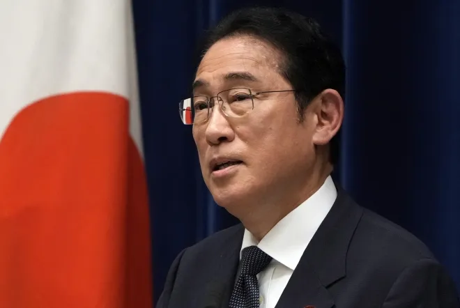 기시다 후미오 일본 총리가 2024년 6월 21일(현지시간) 일본 도쿄 총리 관저에서 기자회견을 하고 있다. 기시다 총리는 이날 일본 국회의 정기국회 회기 종료 이후 기자회견을 열었다. EPA 연합뉴스