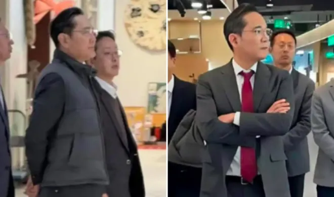 중국 베이징 쇼핑몰에서 목격된 이재용 삼성전자 회장. 웨이보 캡처-side