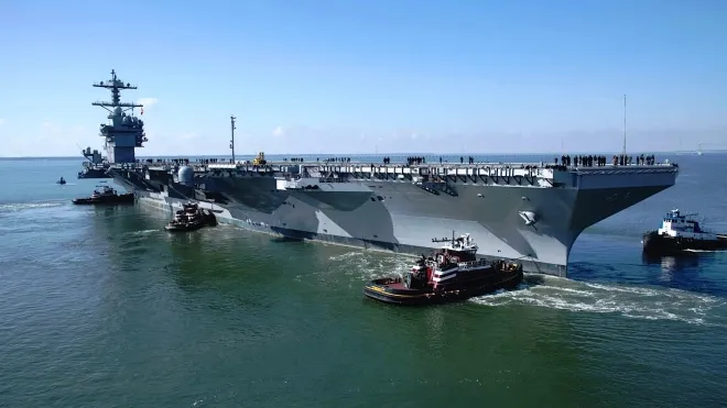 미국 해군의 최신예 항공모함 ‘존 F. 케네디’(USS John F. Kennedy). HII 제공