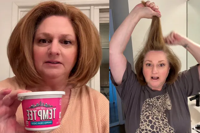 thumbnail - 크림치즈 리뷰 영상인데 머리카락만 보여요