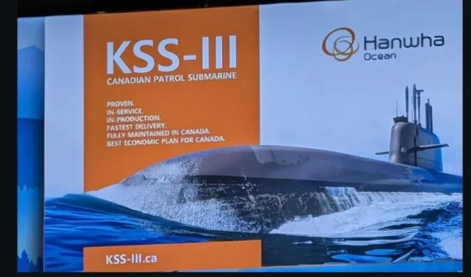 한화오션이 캐나다 국민을 겨냥한 잠수함 수주 관련 옥외 광고를 시작했다