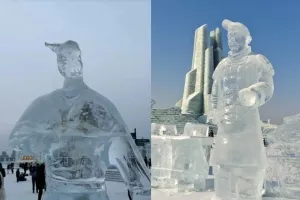 영하 20도는 옛말…한겨울에 ‘영상권’ 하얼빈, 얼음축제 조기 종료