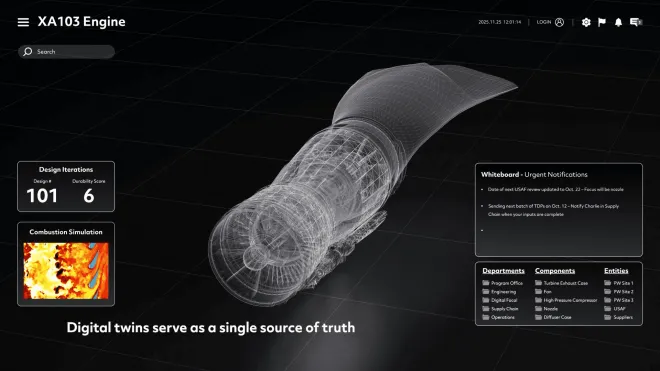프랫앤드휘트니가 공개한 차세대 적응형 전투기 엔진 XA103 개념도. 영상 캡처
