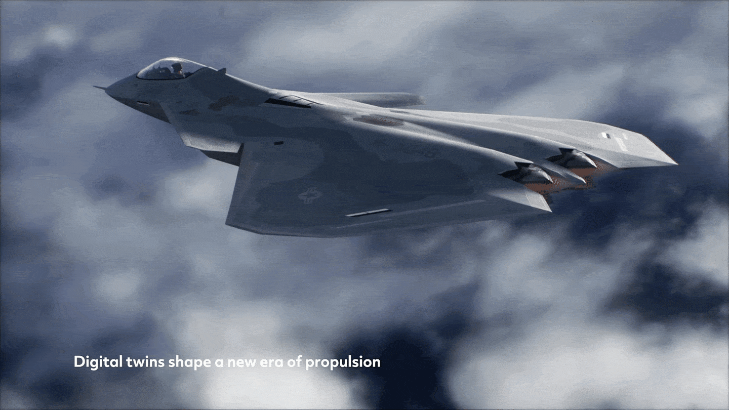 프랫앤드휘트니 XA103 엔진 개발 영상에 등장한 차세대 전투기 추정 형상. 영상 캡처