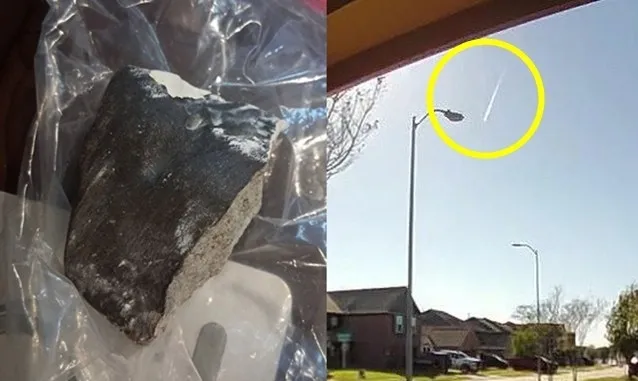 미국 휴스턴 북부 해리스 카운티의 한 가정집에 떨어진 운석과 유성 모습. 영상 캡처