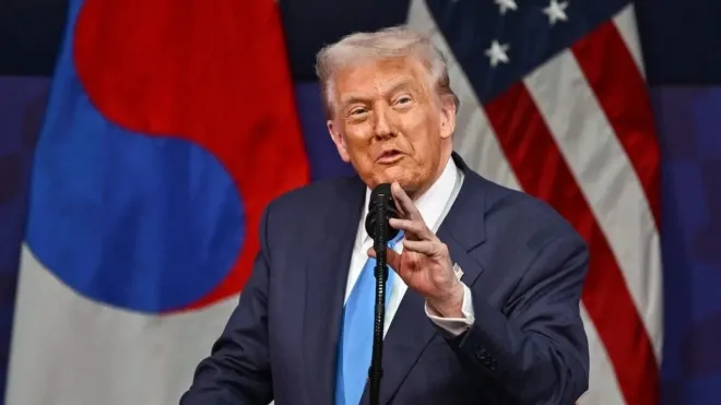 2025년 10월 아시아태평양경제협력체(APEC) 참석차 경주를 방문한 도널드 트럼프 미국 대통령. 로이터 연합뉴스