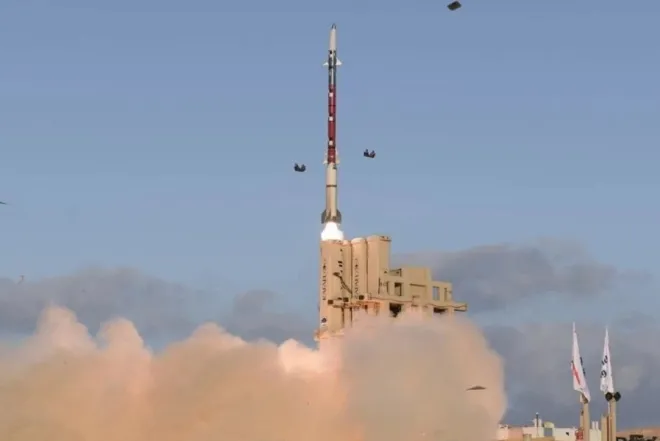 이스라엘의 중거리 미사일 방어 체계 ‘다비즈 슬링’(David‘s Sling). 이스라엘 국방부 제공