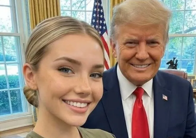 AI 가상 인물 ‘제시카 포스터’ 계정에 올라온 트럼프 대통령과의 셀카 이미지. 워싱턴포스트는 해당 계정이 실존 여군이 아닌 AI 생성 인물이라고 전했다. SNS 캡처