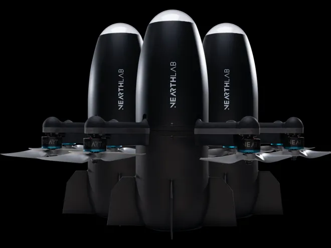 니어스랩이 개발한 자율 요격드론 ‘카이든’(KAiDEN)의 공식 이미지. 시속 250㎞ 이상으로 비행하며 표적을 직접 타격하는 ‘직충돌형’(하드킬) 고속 드론이다. 니어스랩 제공