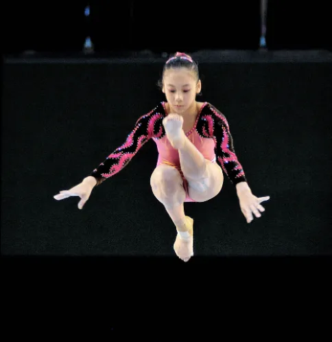 전 중국 체조 국가대표 우류팡의 경기 당시 모습