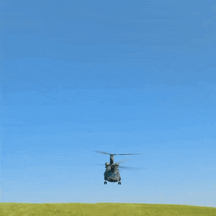 보잉이 공개한 영상에서 CH-47F 블록Ⅱ 치누크가 저고도로 비행하고 있다. 보잉은 미 육군용 개량형 치누크의 항속거리와 생존성, 임무 수행 능력 향상도 함께 강조했다. 보잉 제공