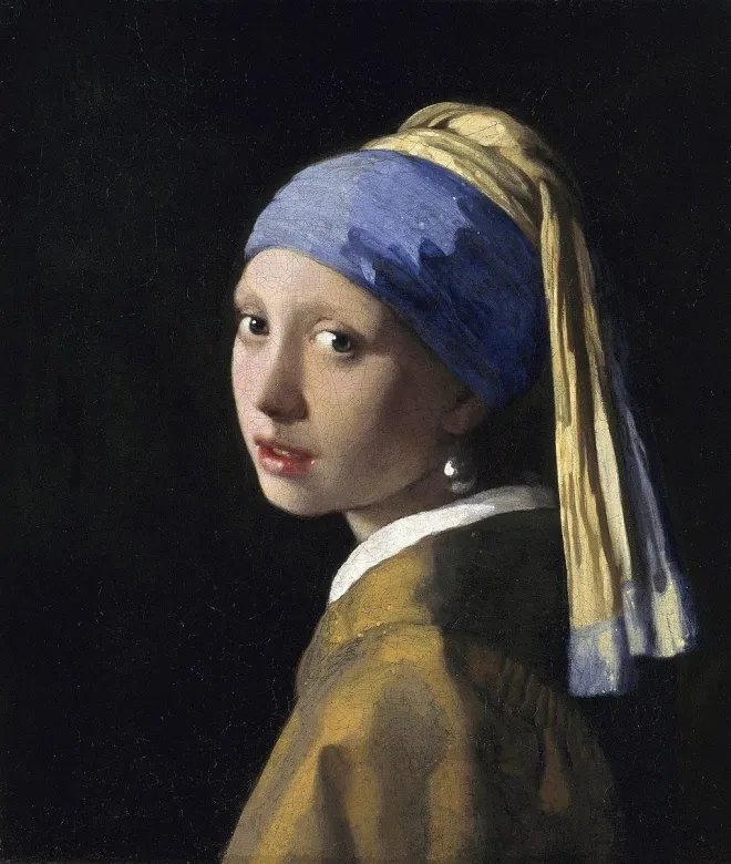 요하네스 페르메이르, ‘진주귀걸이 소녀’, 1665, 캔버스에 유채,  44.5x39㎝, 마우리츠하위스