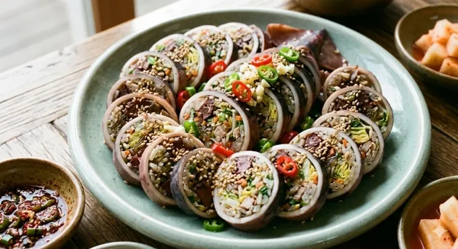 속초 아바이마을에서 탄생한 오징어순대, 제미나이 이미지