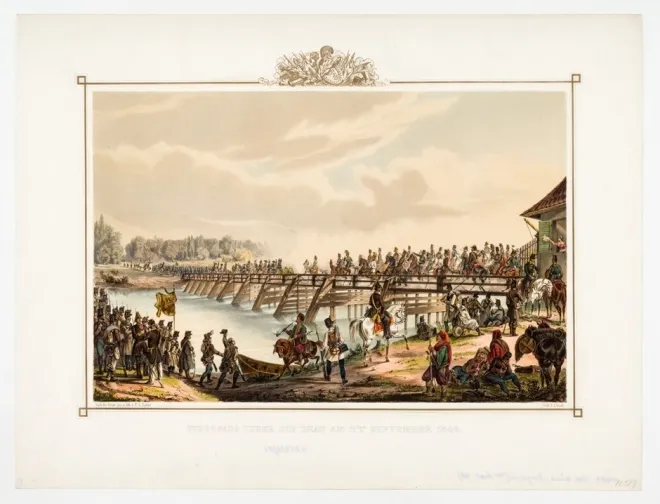 1848년 9월 11일 요시프 옐라치치가 이끄는 크로아티아 군대의 드라바강 도하, Franz Xaver Zalder, Wien Museum