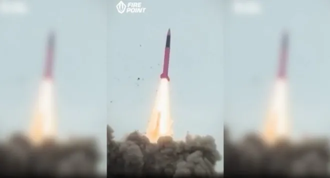 우크라이나 방산업체 파이어포인트가 공개한 FP-7 미사일 시험 발사 장면. 디펜스 익스프레스는 최근 시험한 국산 탄도미사일이 FP-7·FP-9와는 별도 사업일 가능성이 있다고 분석했다. 파이어포인트 영상 캡처