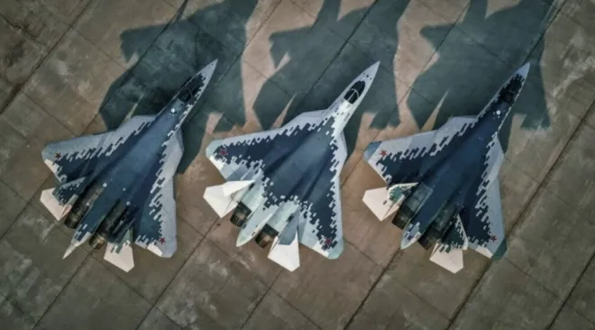러시아의 Su-57 5세대 스텔스 전투기. 러시아 공군 제공